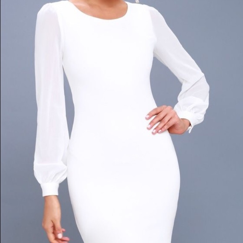 Lulus white poetic love dress size large white